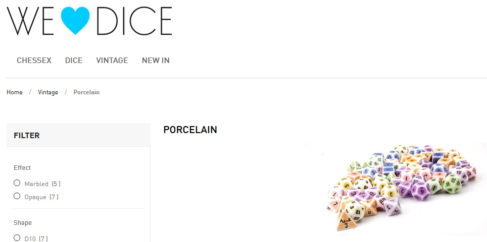 We Love Dice Porcelain