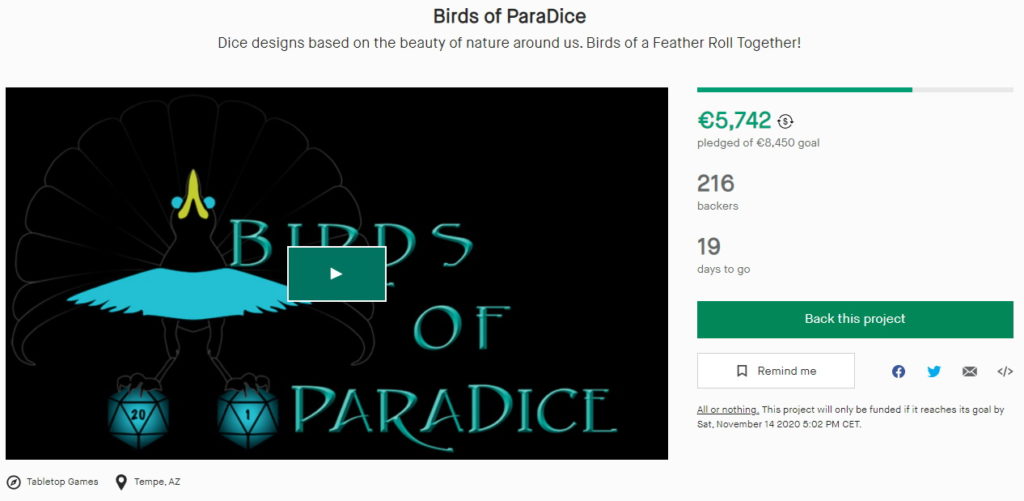 Birds of ParaDice Kickstarter