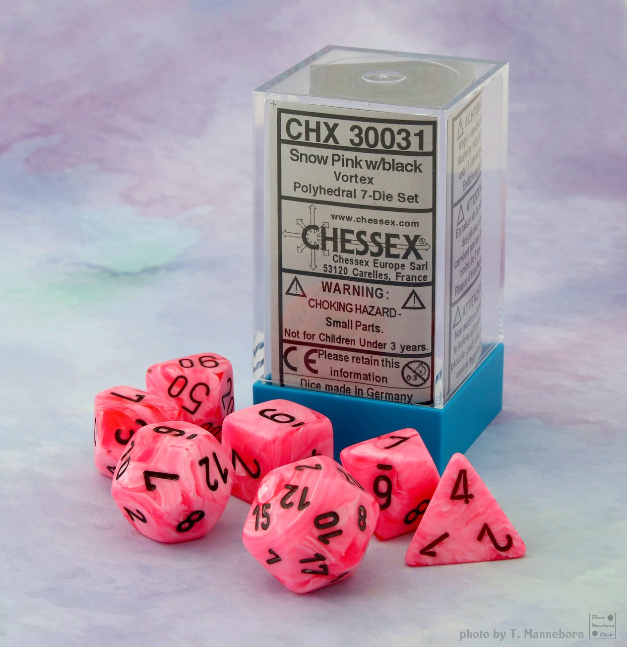 Chessex Lab Dice 2019 - Vortex Snow Pink
