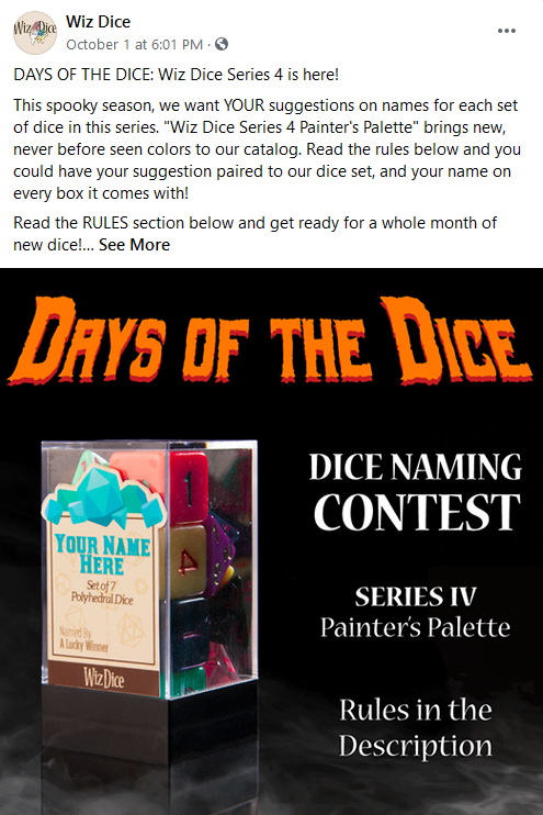 Wiz Dice Naming Contest