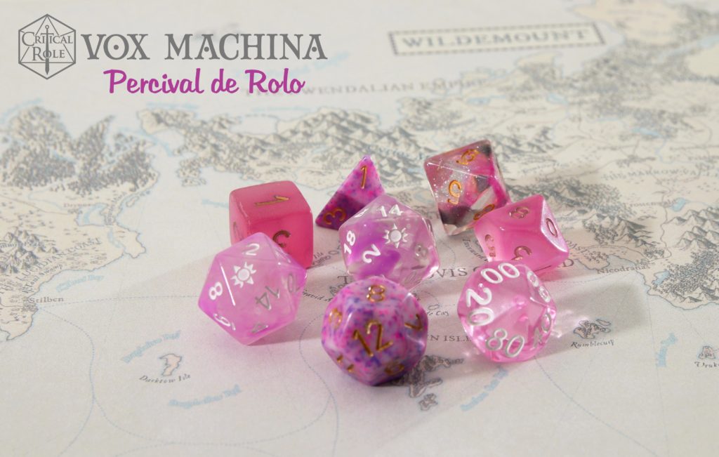 Vox Machina Percy mixed custom dice set