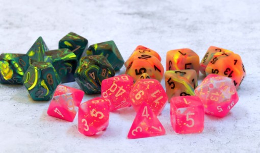 Chessex dice under blacklight