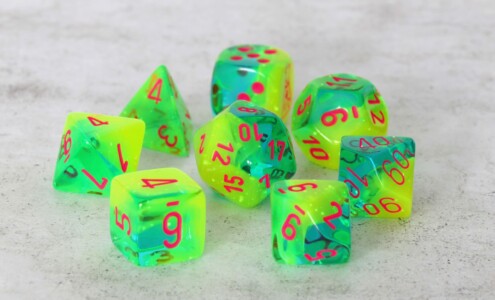 Chessex Gemini Plasma Green-Teal (reinked)