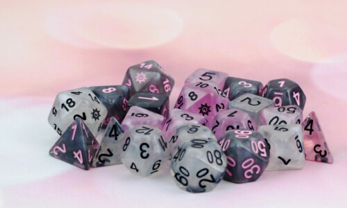 Eclipse Dice Satin Grey/Pink dice palette