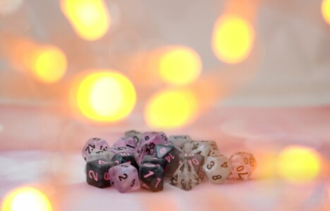 Eclipse Dice Satin Grey/Pink dice palette