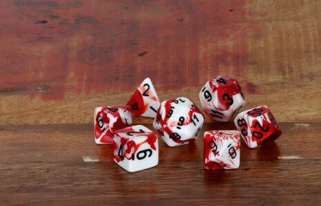 Chessex Gemini Red-White (reinked)