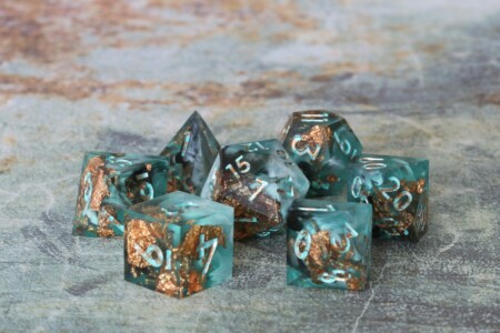 Mystic Forge Dice - Teal Copper (reinked)