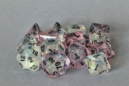 HD Luminous Pink World vs. Chessex Borealis Confetti HD Luminous Pink World vs. Chessex Borealis Confetti