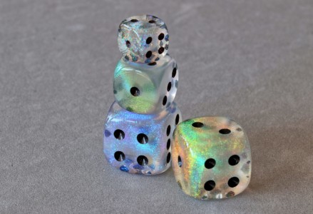 Chessex Borealis Glitter Dice comparison