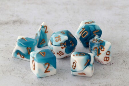 Chessex Gemini Astral Blue-White (reinked)