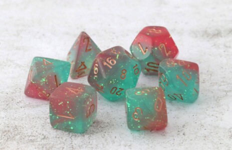 Chessex Gemini Gel Green-Pink (reinked)