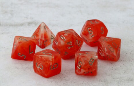 Chessex Ghostly Glow Orange (reinked)