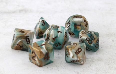 Falling Rocks Dice Royal Seastone (handmade)