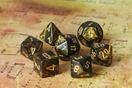 Chessex Leaf Black-Gold (reinked)